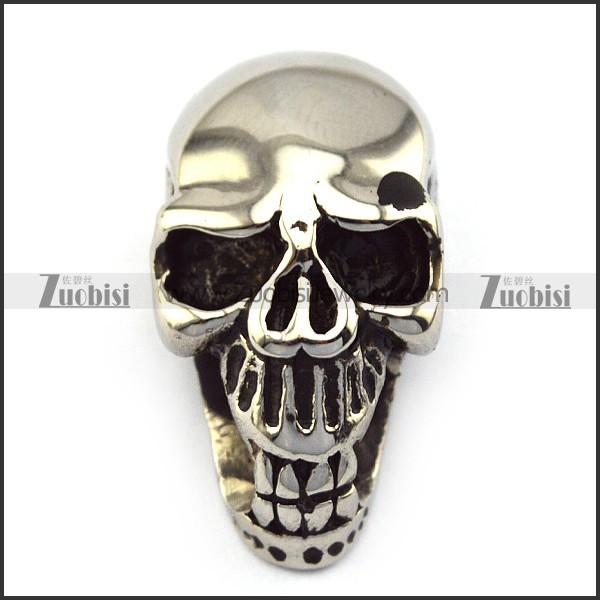 stainless steel skull end cap as terminator for bracelet or necklace a000345