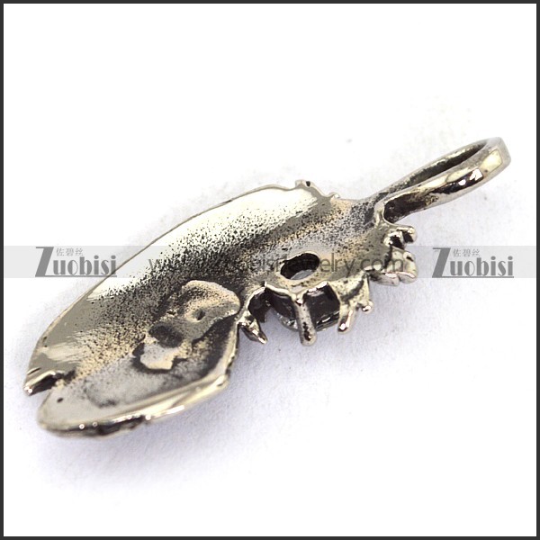Small Feather Charm with Crystal p003658