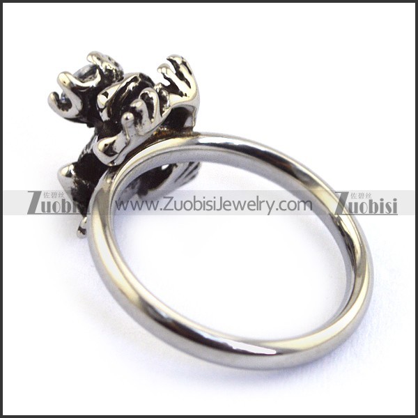 clear facted rhinestone frog ring r002226