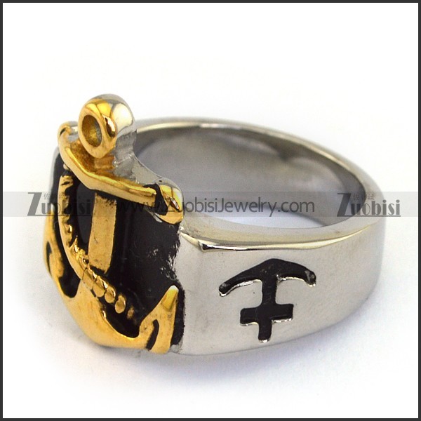2 Tones Anchor Casting Ring r003687