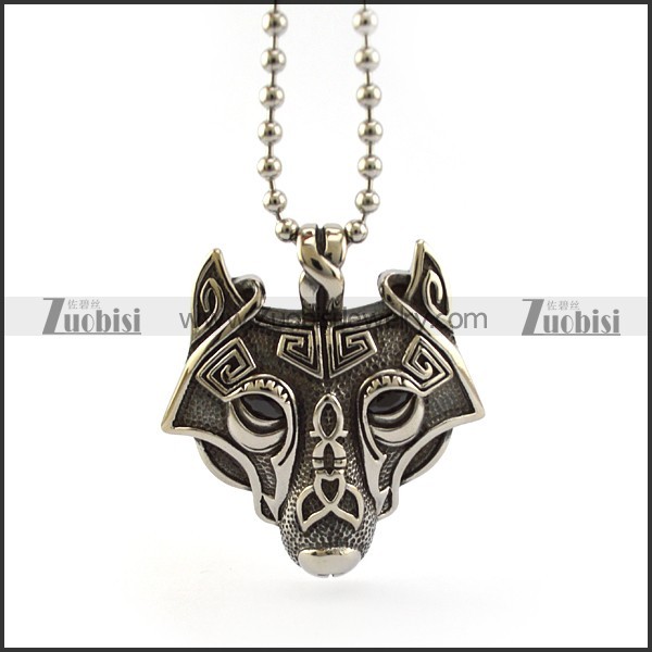 Stainless Steel Viking Wolf Pendant p005877