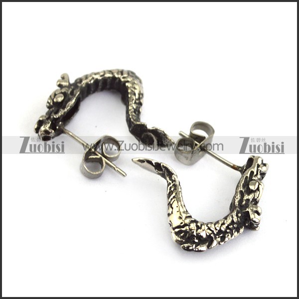 Small Dragon Steel Earring e001249