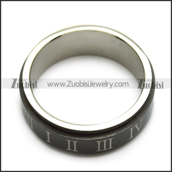 black roman numeral spinner ring for unisex r005167