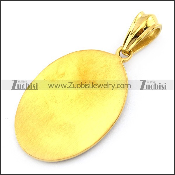 Gold Tone Guanyin Bodhisattva Pendant p004922