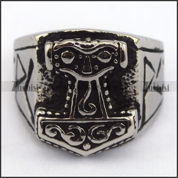 Stainless Steel Hammer of Thor Rings -r000379