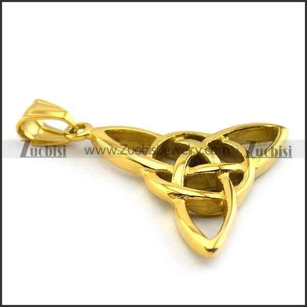 Shiny Gold Celtic Knot Pendant p004656