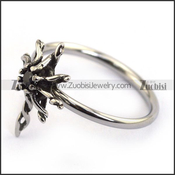 black rhinestone cheap unique rings for women r002068