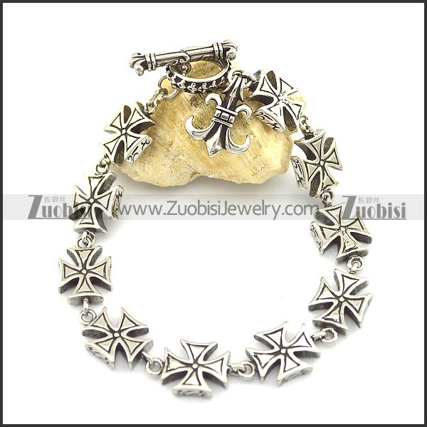 10 iron cross charms bracelets for women b002769