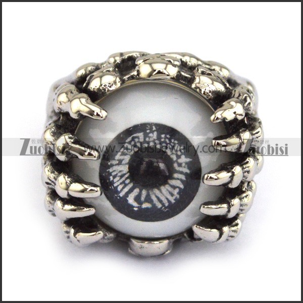 unique grey evil eye ghost claw ring r001196