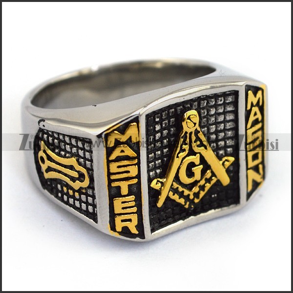 Gold Finished Masonic Ring r003610