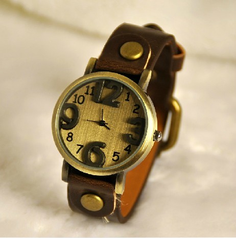 3D Number Wristwatch in genuine cow leather -AW000009