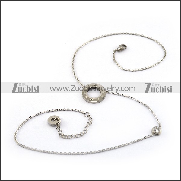 LOVE Rhinestone Charm Necklace n001656