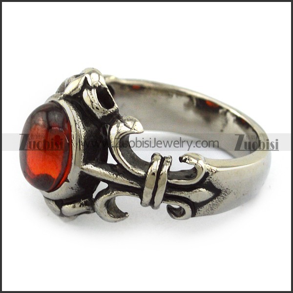 Top Quality Red Stone Ring with Punk Style -JR350002
