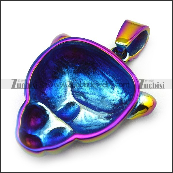 Colorful Tone Leopard Head Pendant p004887
