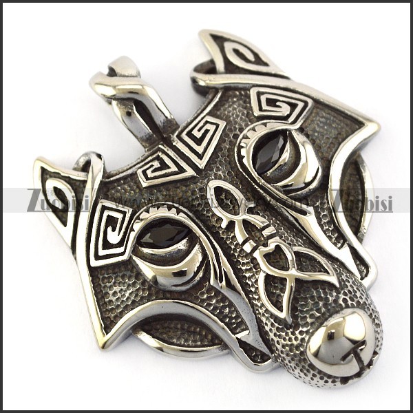 Stainless Steel Viking Wolf Pendant p005877