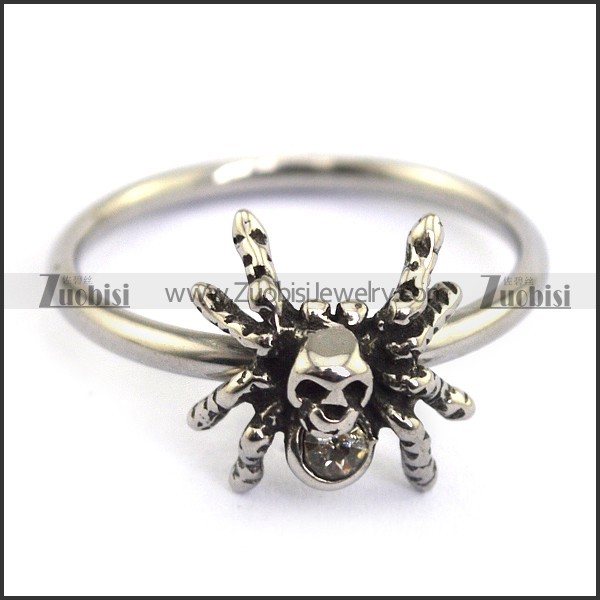 cute spider ring with clear rhinestoe for ladies r002205