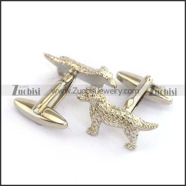 Silver Tone Cooper Dog Cufflinks c000031