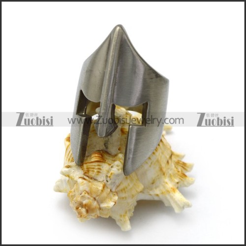 brushed stainless steel sparta warrior ring r005072