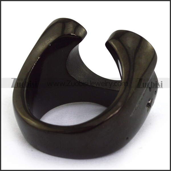 Black Plated Star Horse Hoof Ring r003647