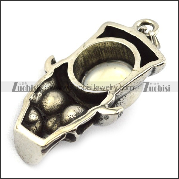 Brown Evil Eye Stainless Steel Cowboy Skull Pendant p005277