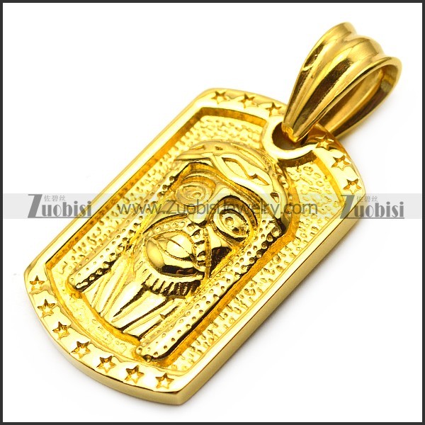 Gold Plating Hip Hop Jesus Tag Pendant p007195