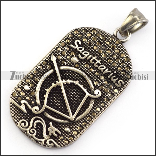 Vintage Sagittarius Tag Pendant p005780