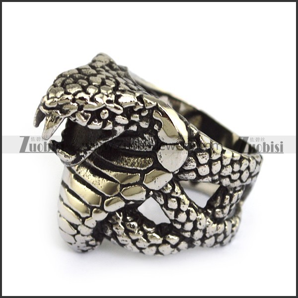 stainless steel biker rings with snake shaped -JR350266