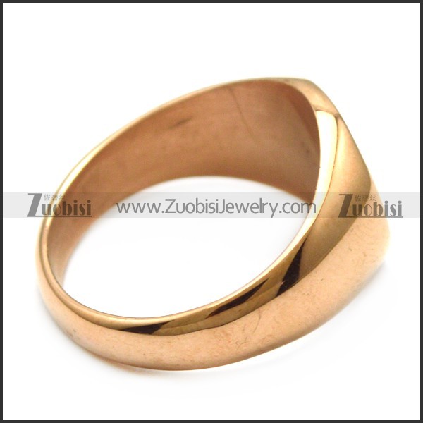rose gold plating steel blank signet ring r005408