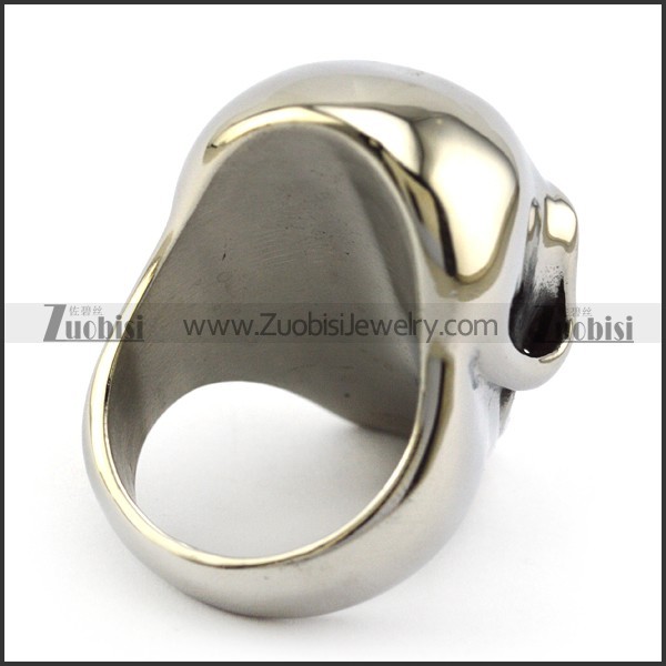 High Polishing Huge Skull Ring with Solid Back r004916
