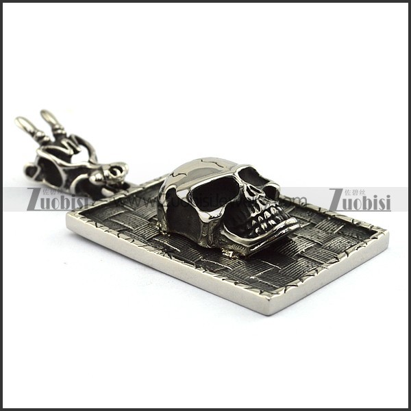 Skull Head Dog Tag Pendant p003301