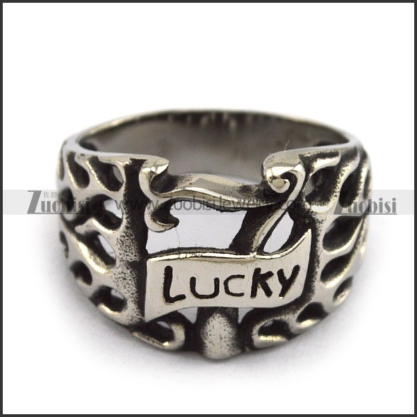 Lucky Ring in Stainless Steel to Bring you Luck -JR350250