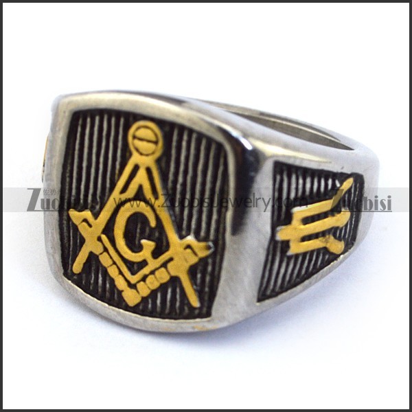 24K Gold Plated Masonic Ring r003633