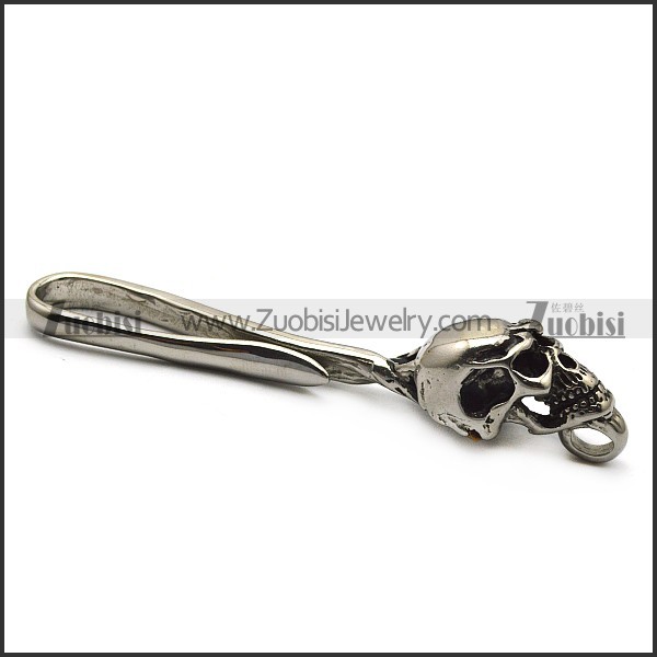stainless steel skull hook for wallet chain a000601