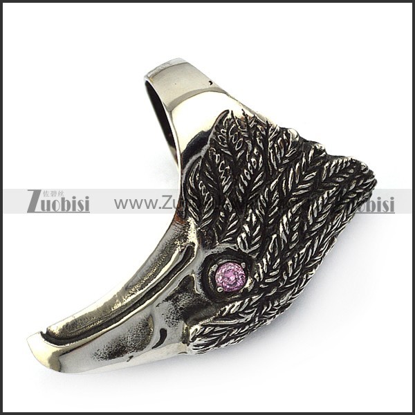 Big Eagle Ring with Clear Pink Stone Eyes r004569
