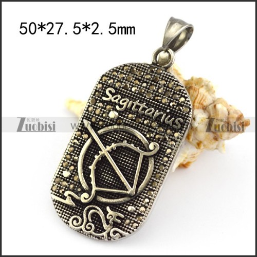 Vintage Sagittarius Tag Pendant p005780