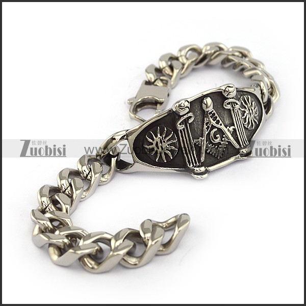 Stainless Steel Chain Masonic Bracelet b004859