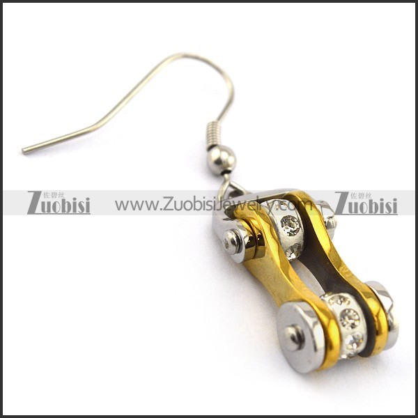 Bling Gold Plated Biker Earrings e001161