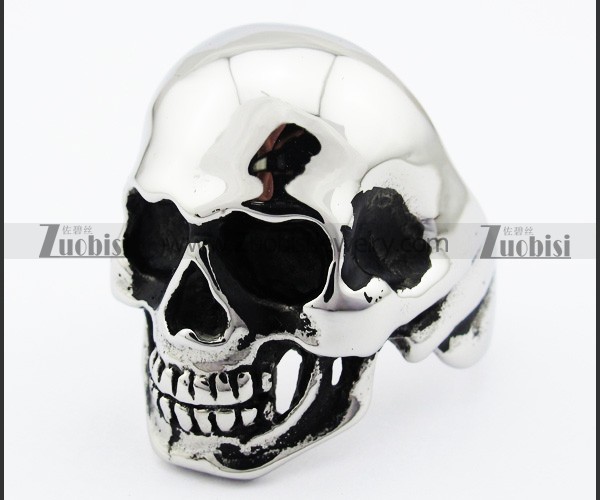 Shiny Stainless Steel skull Ring -JR010024