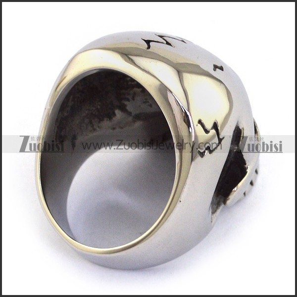 shiny cracking head skull ring r002263
