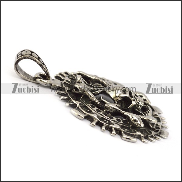 Nice-looking 316L skull pendant -p001148