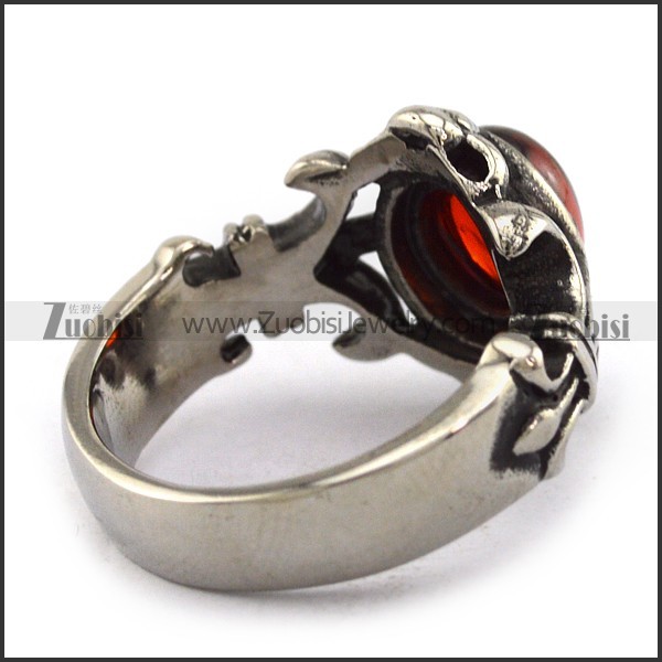 Top Quality Red Stone Ring with Punk Style -JR350002