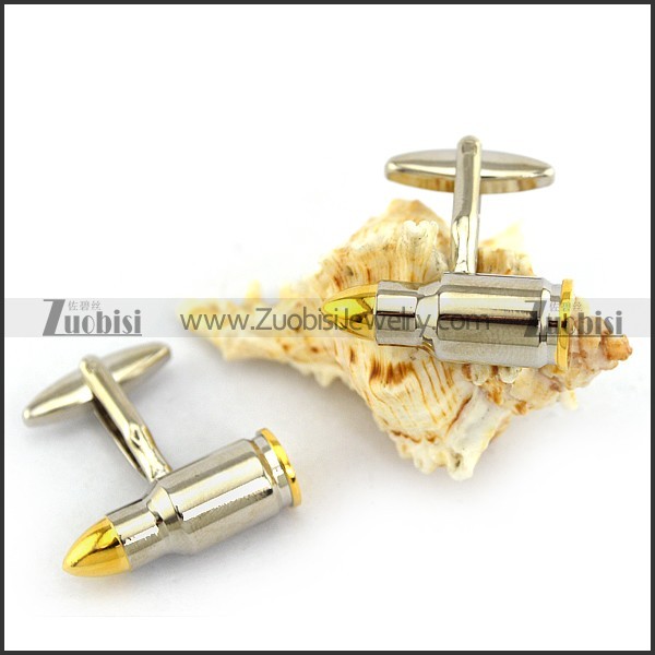 Gold Head of Cooper Bullet Cufflinks c000034