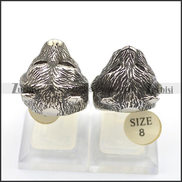 stainless steel bear ring - r000095