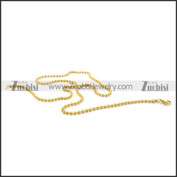 3mm Gold Tone Stainless Steel Ball Chain n001522