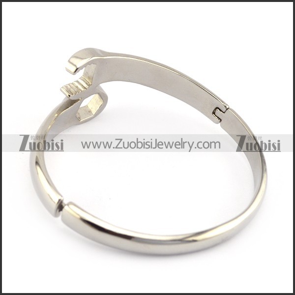 Silver Stainless Steel Wrench Bangle b005960