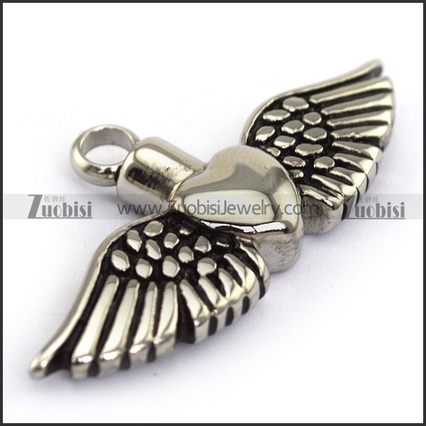 Two Wings Heart Scent-bottle Pendant p003806