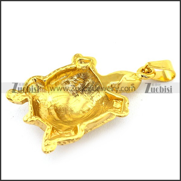 Gold Plating Stainless Steel Turtle Pendant p003355