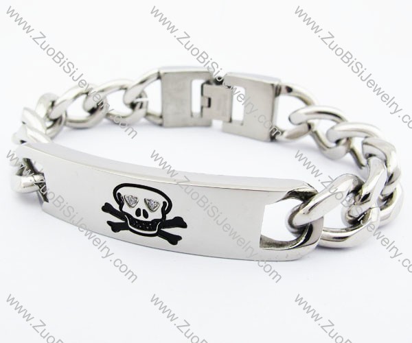 Stainless Steel Crossbones Tag Bracelet - JB400017