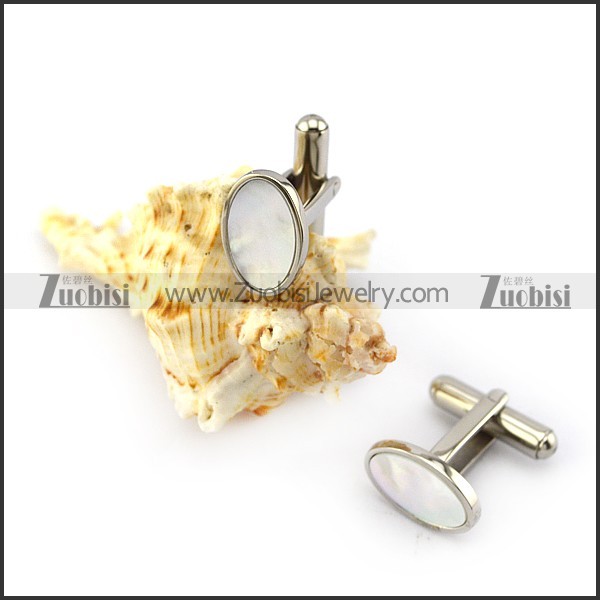 Stainless Steel Shell Cufflink for Gentlemen c000158
