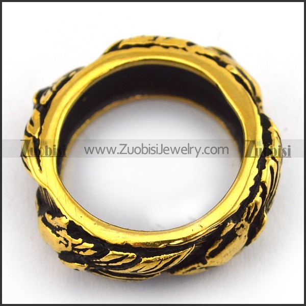Vintage Gold Design Casting Wolf Ring r003701
